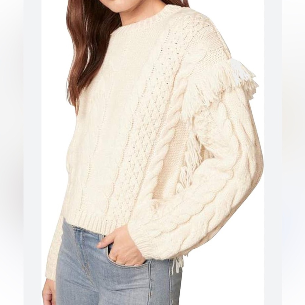 Cupcakes & Cashmere Solstice Sweater, Birch White, FRINGE Size XS - Picture 1 of 8